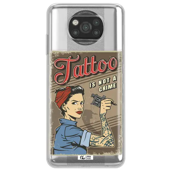 a woman with tattoo on her arm Xiaomi Poco X3 Clear TPU Case