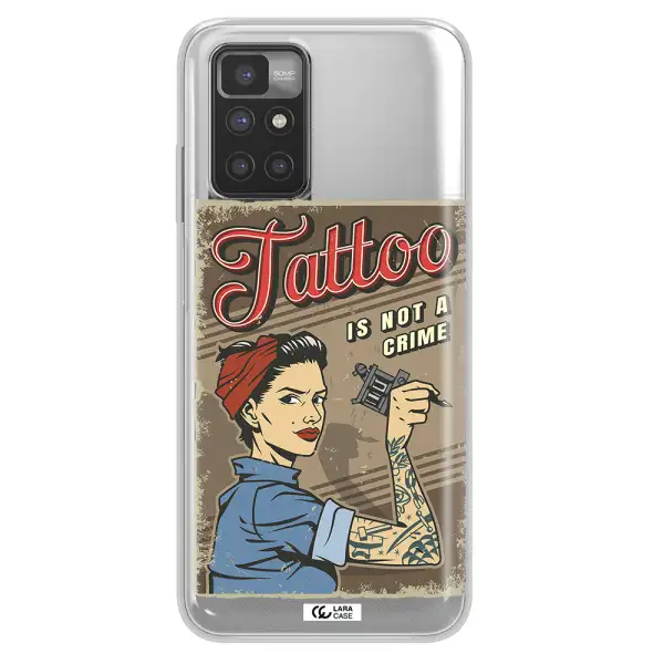 a woman with tattoo on her arm Xiaomi Redmi 10 Clear TPU Case