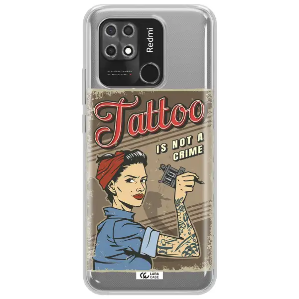 a woman with tattoo on her arm Xiaomi Redmi 10C Clear TPU Case