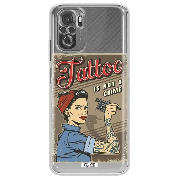 A Woman With Tattoo On Her Arm Xiaomi Redmi Note 10S Clear Tpu Case