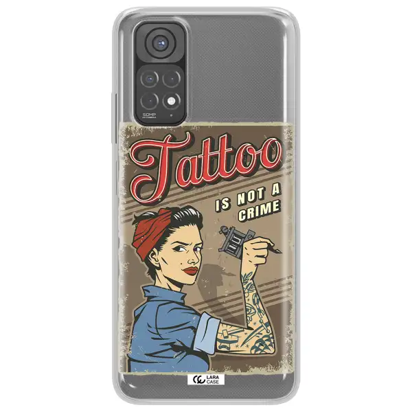 a woman with tattoo on her arm Xiaomi Redmi Note 11 Clear TPU Case
