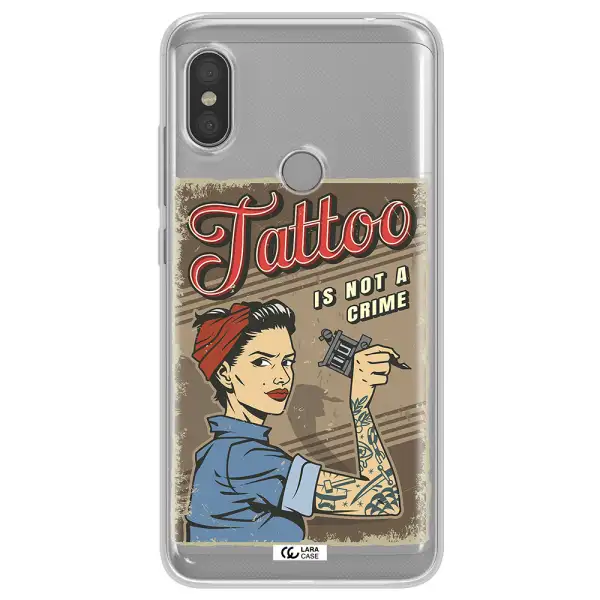 a woman with tattoo on her arm Xiaomi Redmi Note 6 Pro Clear TPU Case
