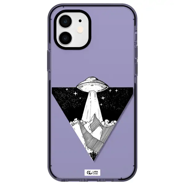 a triangle with a ufo in the sky Apple iPhone 11 impact Lilac Case