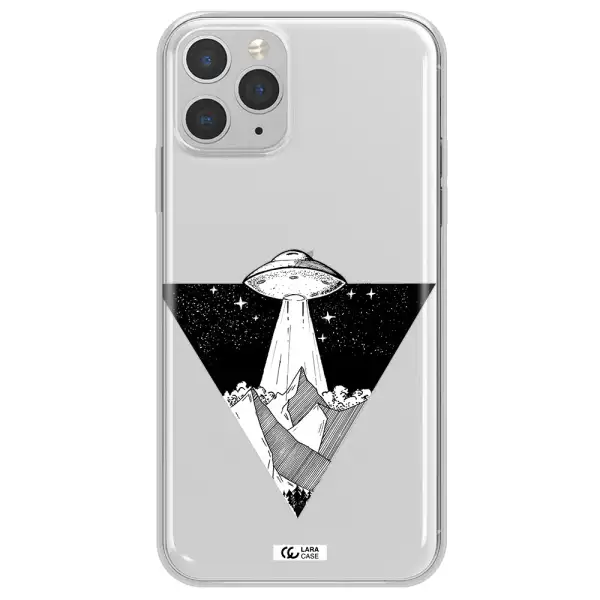 a triangle with a ufo in the sky Apple iPhone 11 pro max Clear TPU Case
