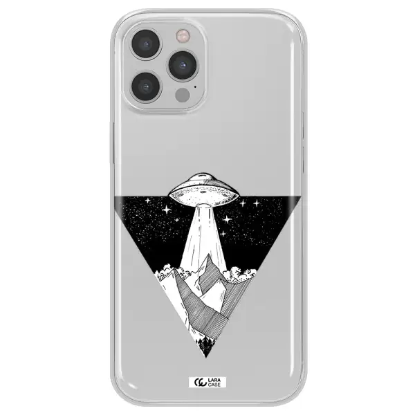 a triangle with a ufo in the sky Apple iPhone 12 pro Clear TPU Case