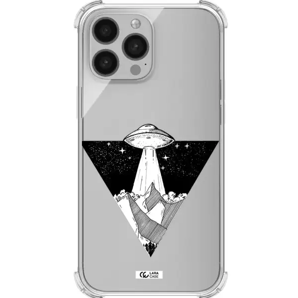a triangle with a ufo in the sky Apple iPhone 13 Pro Clear PC Case