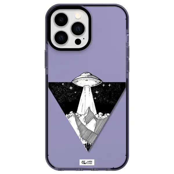 a triangle with a ufo in the sky Apple iPhone 13 Pro Max impact Lilac Case