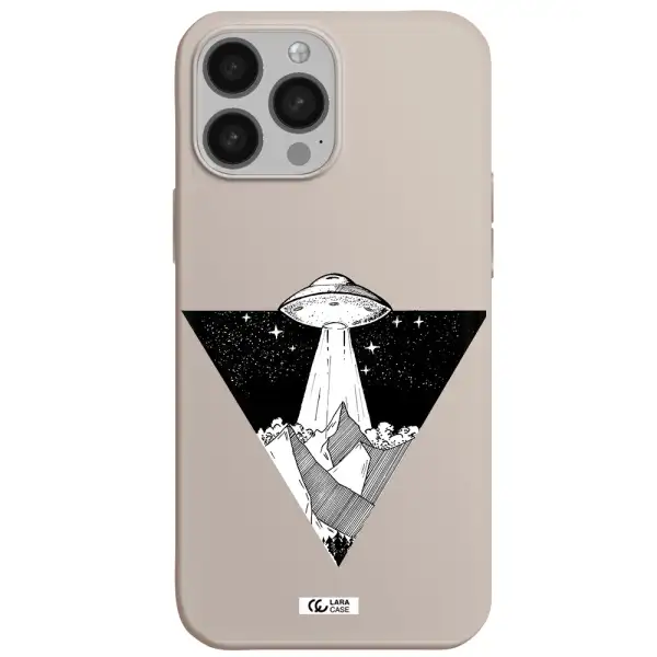 a triangle with a ufo in the sky Apple iPhone 13 Pro Silicone Stone Case