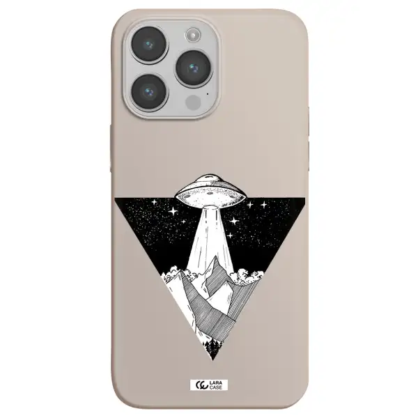 a triangle with a ufo in the sky Apple iPhone 14 pro Silicone Stone Case