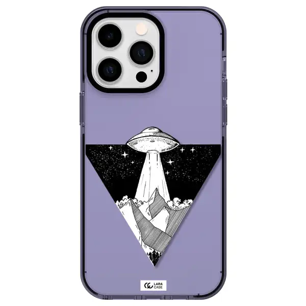 a triangle with a ufo in the sky Apple iPhone 15 Pro Max impact Lilac Case