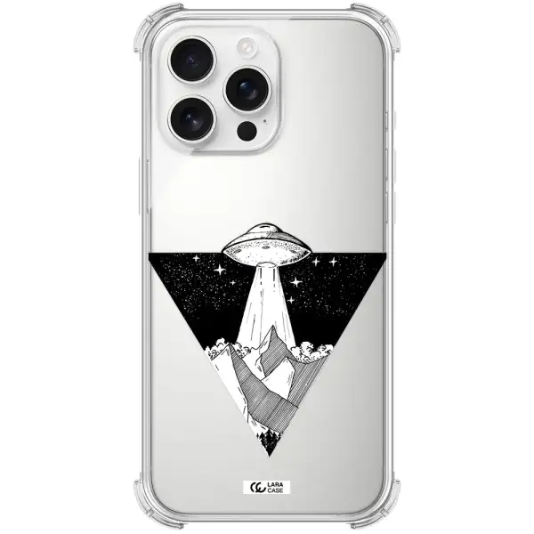 A Triangle With A Ufo In The Sky Apple Iphone 16 Pro Max Clear Pc Case