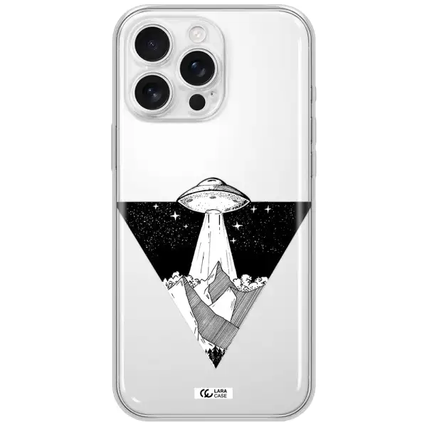 A Triangle With A Ufo In The Sky Apple Iphone 16 Pro Max Clear Tpu Case