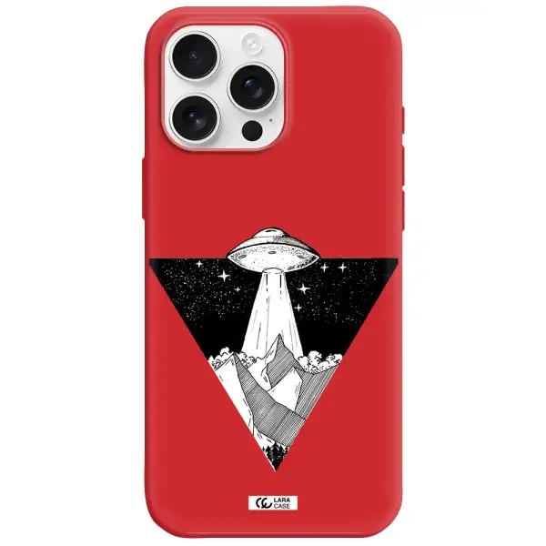 A Triangle With A Ufo In The Sky Apple Iphone 16 Pro Max Silicone Stone Case
