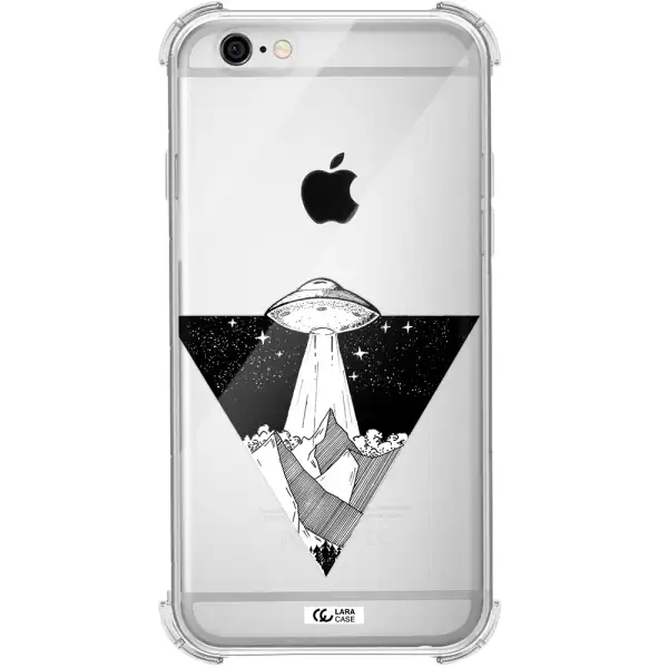 a triangle with a ufo in the sky Apple iPhone 6 Clear PC Case
