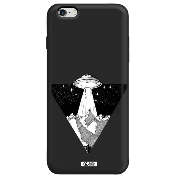 a triangle with a ufo in the sky Apple iPhone 6 plus Silicone black Case