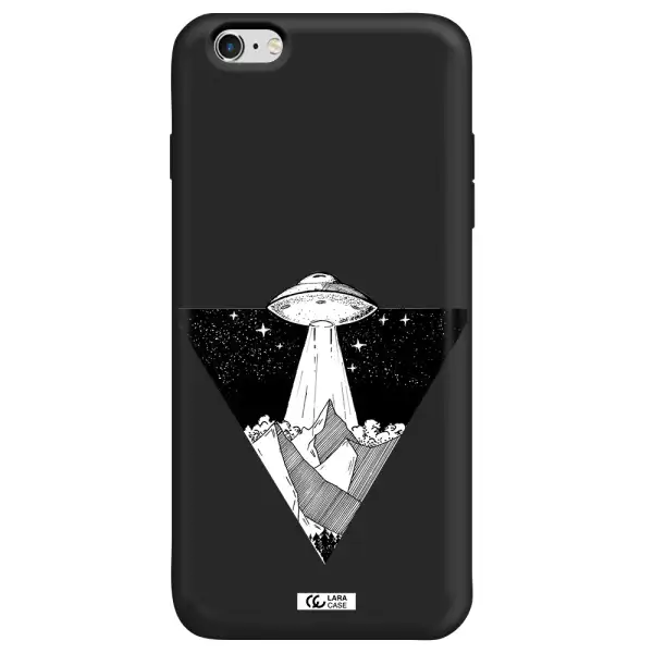 a triangle with a ufo in the sky Apple iPhone 6 s plus Silicone black Case