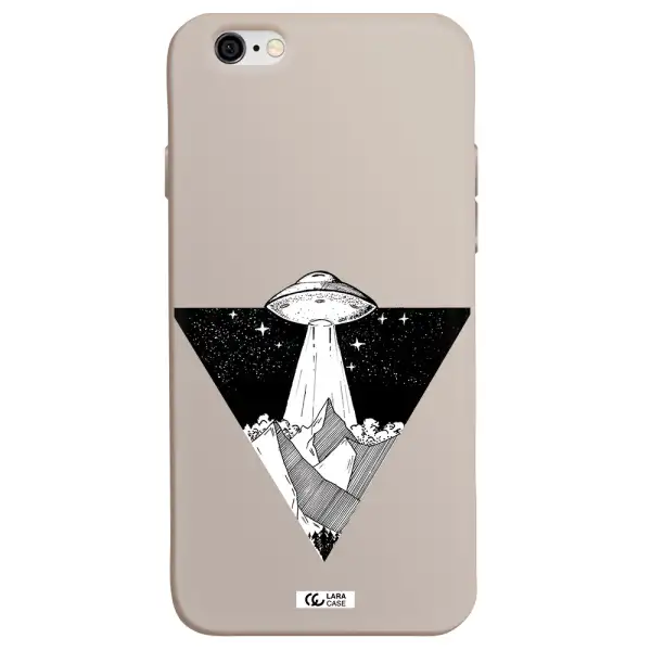 a triangle with a ufo in the sky Apple iPhone 6 Silicone Stone Case