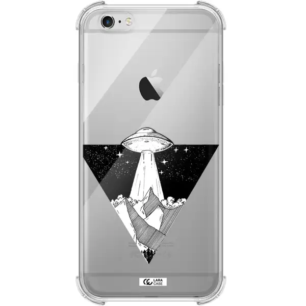a triangle with a ufo in the sky Apple iPhone 6S Clear PC Case
