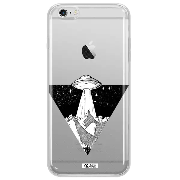 a triangle with a ufo in the sky Apple iPhone 6S Clear TPU Case