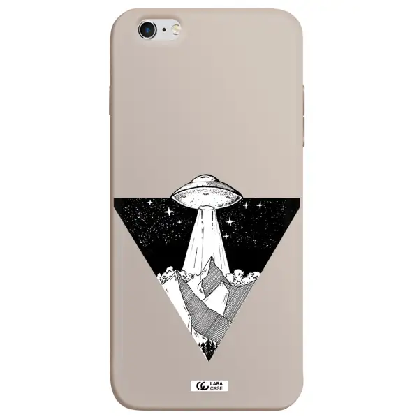 a triangle with a ufo in the sky Apple iPhone 6S Silicone Stone Case
