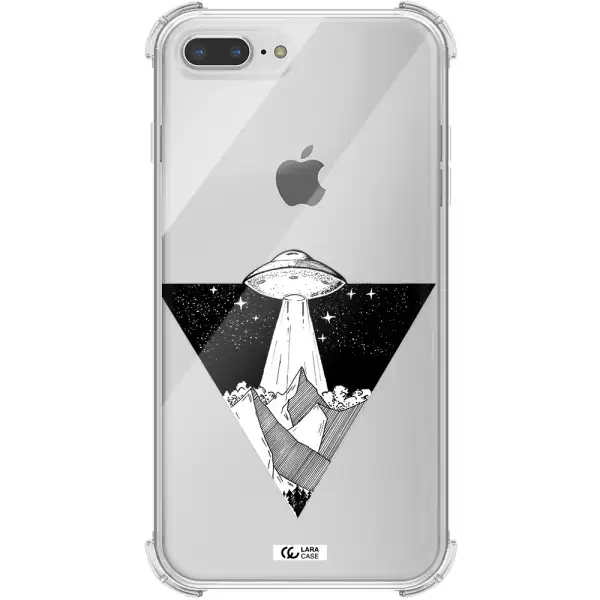 a triangle with a ufo in the sky Apple iPhone 7 plus Clear PC Case