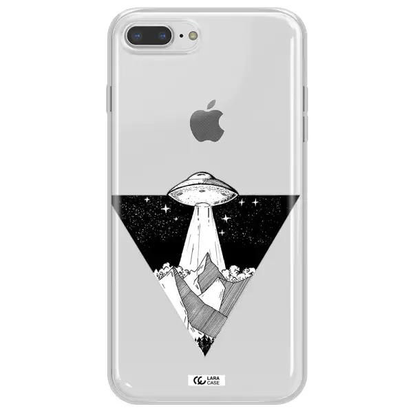 a triangle with a ufo in the sky Apple iPhone 7 plus Clear TPU Case