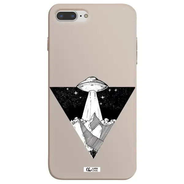 a triangle with a ufo in the sky Apple iPhone 8 plus Silicone Stone Case