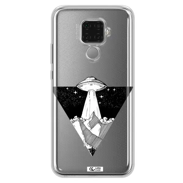 a triangle with a ufo in the sky Huawei Mate 30 Lite Clear TPU Case