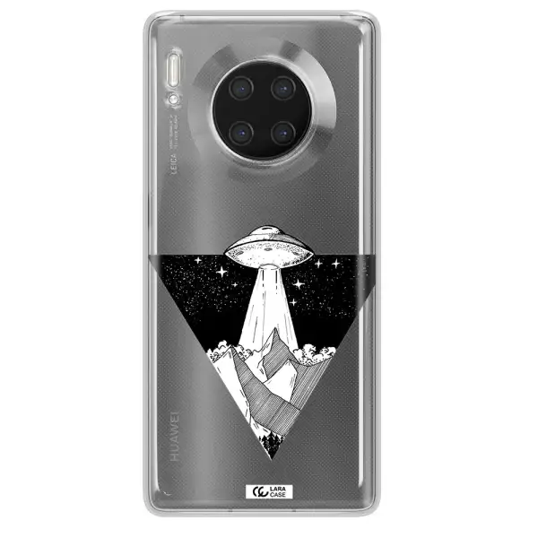 a triangle with a ufo in the sky Huawei Mate 30 Pro Clear TPU Case