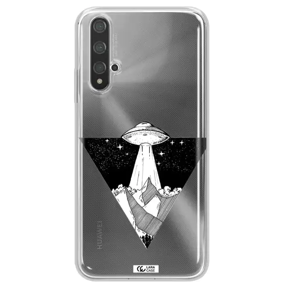a triangle with a ufo in the sky Huawei Nova 5t Clear TPU Case