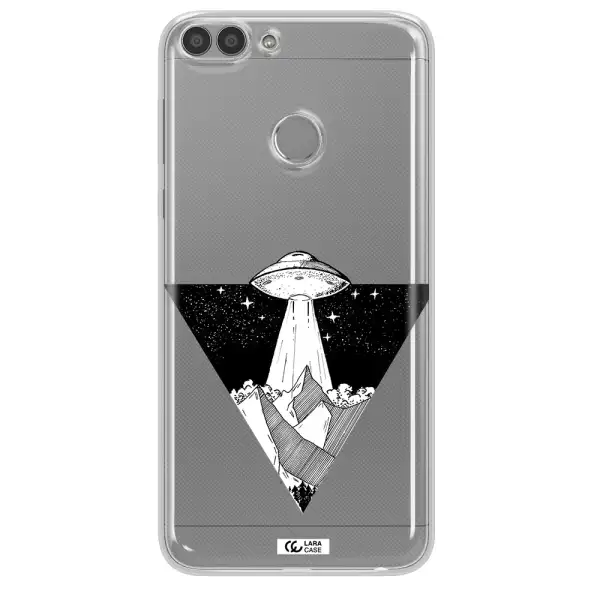 a triangle with a ufo in the sky Huawei P Smart Clear TPU Case
