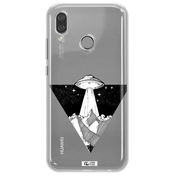 a triangle with a ufo in the sky Huawei P20 Lite Clear TPU Case