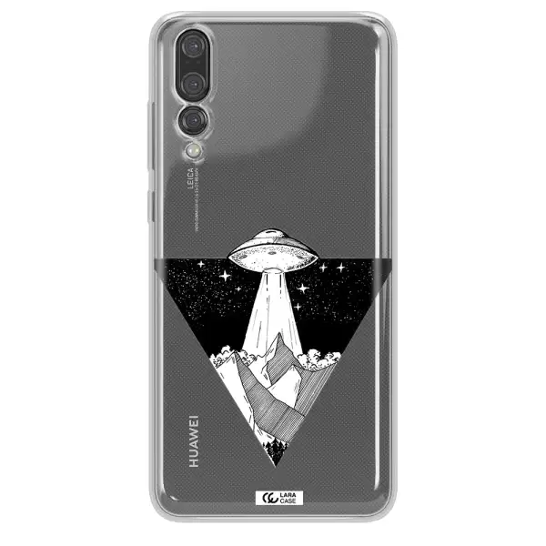 a triangle with a ufo in the sky Huawei P20 Pro Clear TPU Case