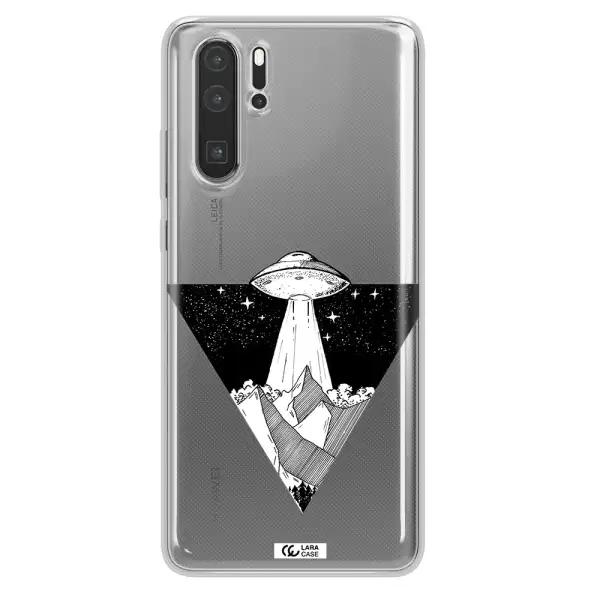 a triangle with a ufo in the sky Huawei P30 Pro Clear TPU Case