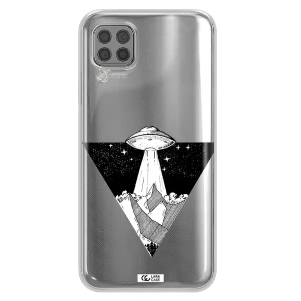 a triangle with a ufo in the sky Huawei P40 Lite Clear TPU Case