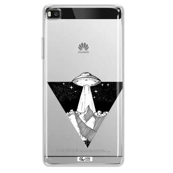 a triangle with a ufo in the sky Huawei P8 Clear TPU Case