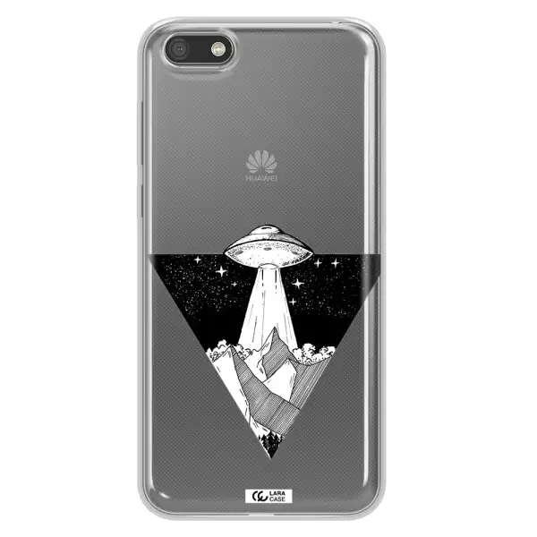 a triangle with a ufo in the sky Huawei Y5 2018 Clear TPU Case