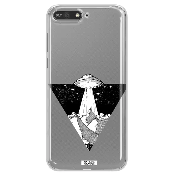 a triangle with a ufo in the sky Huawei Y6 2018 Clear TPU Case