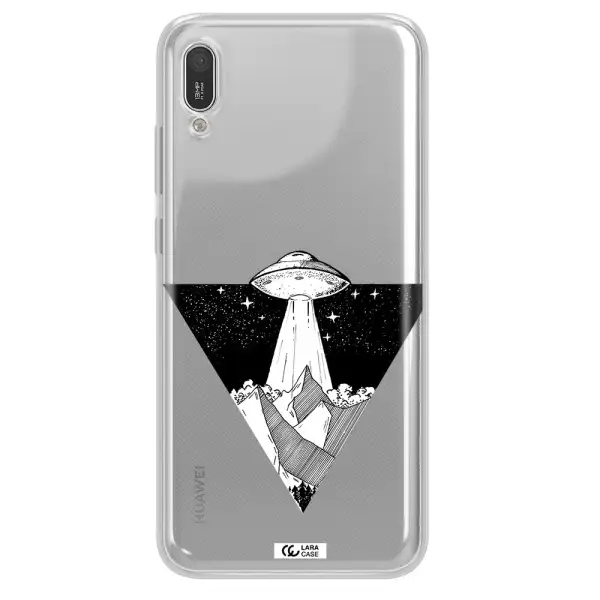 a triangle with a ufo in the sky Huawei Y6 Pro 2019 Clear TPU Case