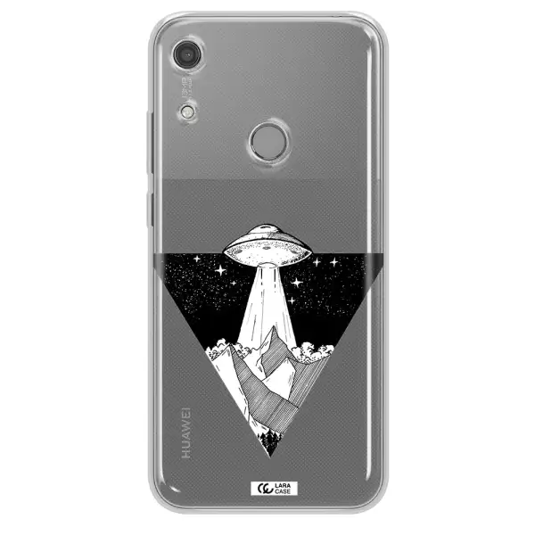 a triangle with a ufo in the sky Huawei Y6S Clear TPU Case