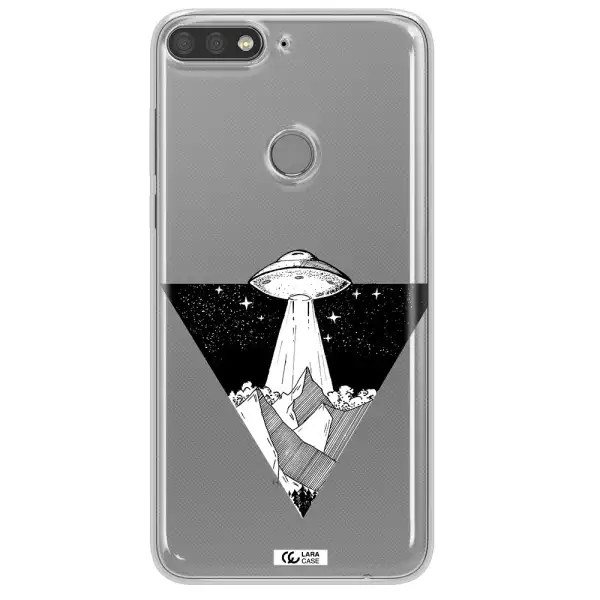 a triangle with a ufo in the sky Huawei Y7 Prime 2018 Clear TPU Case