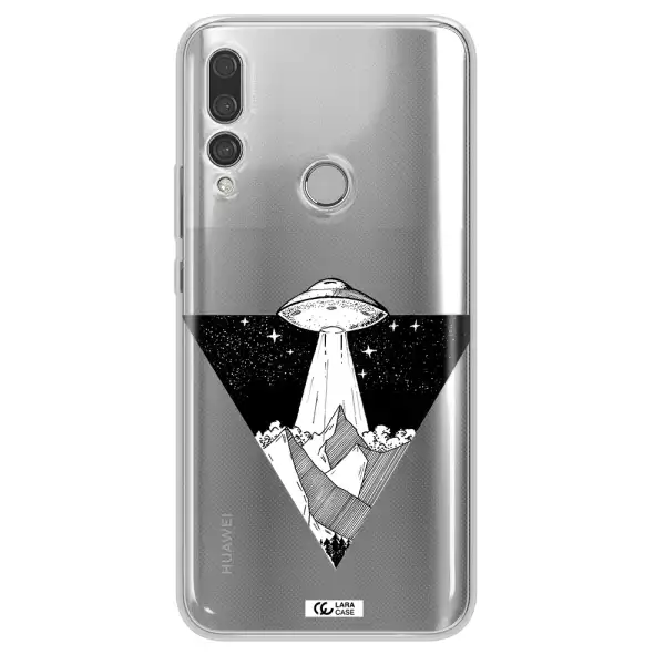 a triangle with a ufo in the sky Huawei Y9 Prime 2019 Clear TPU Case
