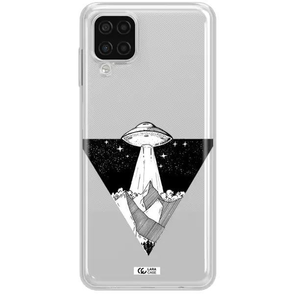 a triangle with a ufo in the sky Samsung A12 4g Clear TPU Case