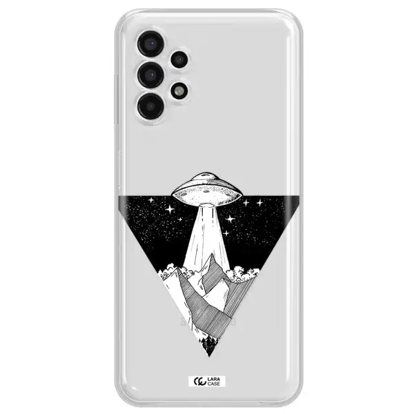 a triangle with a ufo in the sky Samsung A13 4g Clear TPU Case