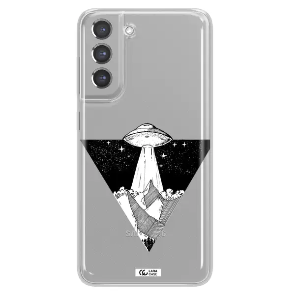 a triangle with a ufo in the sky Samsung A21 Fe Clear TPU Case