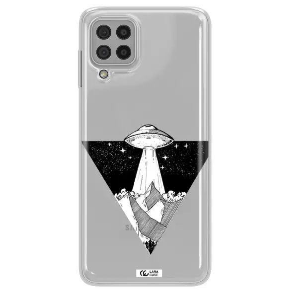 a triangle with a ufo in the sky Samsung A22 4g Clear TPU Case