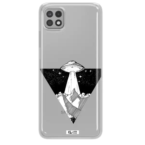 a triangle with a ufo in the sky Samsung A22 5g Clear TPU Case