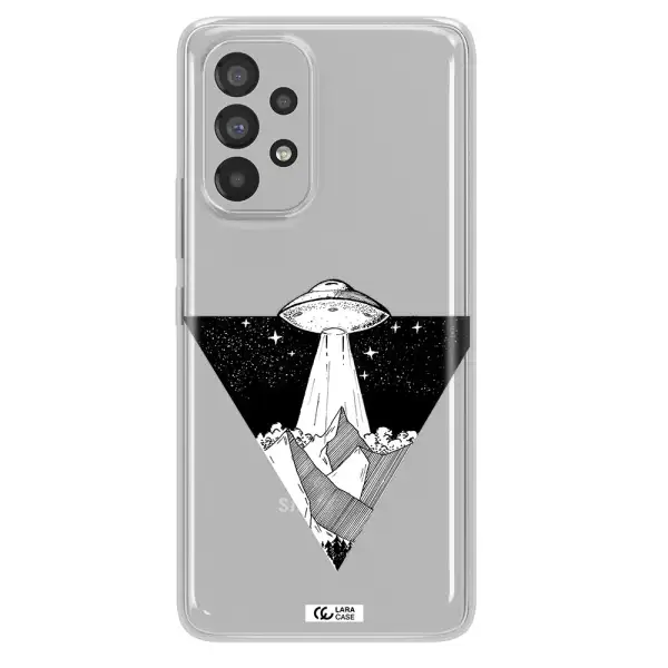a triangle with a ufo in the sky Samsung A53 Clear TPU Case