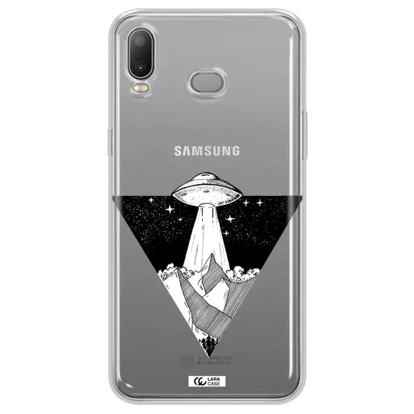 a triangle with a ufo in the sky Samsung A6S Clear TPU Case