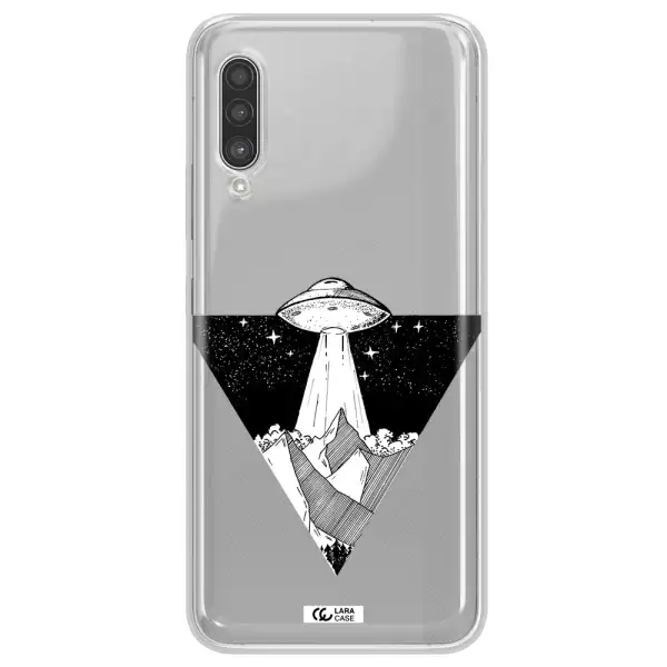 a triangle with a ufo in the sky Samsung A90 Clear TPU Case
